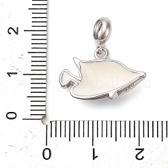 Rhodium Plated 925 Sterling Silver Enamel European Dangle Charms&nbsp;STER-P062-01A-05