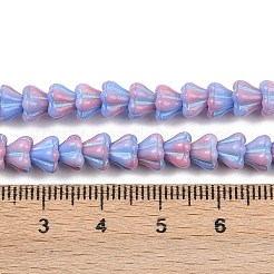 チェコ産プレスガラスビーズ  ベルフラワー  カラフル  6.5x5.5mm  穴：0.7mm  約400個/袋&nbsp;GLAA-I061-20