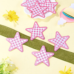 8Pcs Star with Lattice Computerized Embroidery Polyester Iron on/Sew on Patches&nbsp;PATC-TA0001-49A