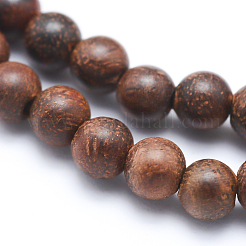 天然ウッドビーズ連売り  ラウンド  染め  8mm  穴：1mm  約50個/連  15.7インチ（40cm）&nbsp;X-WOOD-P011-06-8mm