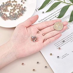 304ステンレススチールスペーサービーズ  ラウンド  ミックスカラー  6x5~6mm  穴：2~3mm  120個/箱&nbsp;STAS-UN0004-95