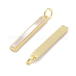Brass Pave Natural Shell Pendants&nbsp;KK-C051-18G