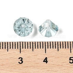 K9ガラス  模造オーストリアクリスタルビーズ  多面カット  ダイヤモンド  空色  5.5x8x8mm  穴：1.2mm&nbsp;GLAA-R001-04B-02