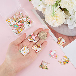 20Pcs 10 Style Rack Plating Alloy Enamel Pendants&nbsp;ENAM-SC0003-25