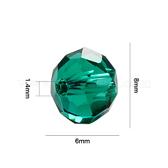 透明ガラスビーズ  多面カット  ロンデル  ミックスカラー  8x6mm  穴：1.4mm  約300個/箱&nbsp;FPDL-S015-04C-01-B
