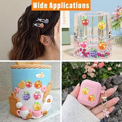 40個 5スタイル UVメッキ不透明樹脂カボション  虹彩  フルーツ  混合図形  カラフル  16~19.5x15.5~16.5x10~10.5mm  8個/スタイル&nbsp;RESI-CJ0005-13