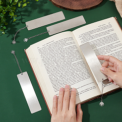 4Pcs 2 Style 201 Stainless Steel Bookmark&nbsp;AJEW-AB00201