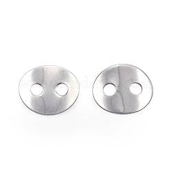 変色防止2穴201ステンレススチール縫製ボタン  フラットオーバル  ステンレス鋼色  14x12x1mm  穴：3mm&nbsp;STAS-E147-32P
