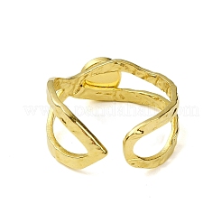 Ion Plating(IP) Round Natural African Jade Finger Rings&nbsp;RJEW-H233-01G-05