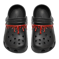 4Pcs Halloween PVC Blood Drip Shoe Chain Decoration with Iron Rings&nbsp;NJEW-SC0001-60