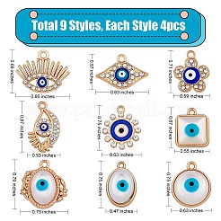 40Pcs 9 Style Alloy Enamel Pendants&nbsp;ENAM-SZ0002-78