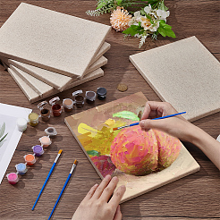6Pcs Rectangle Wood Painting Linen Panels&nbsp;AJEW-WA0001-08
