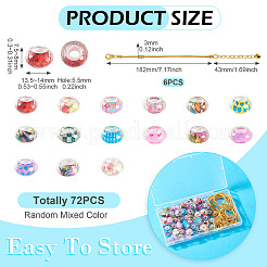 DIYヨーロッパブレスレット作成キット  ゴールドカラー  182mm&nbsp;DIY-TA0012-17G
