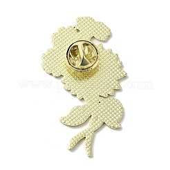 合金ブローチ  服やバックパック用の花のエナメルピン  きいろ  44.5x19mm&nbsp;JEWB-I032-14G-02