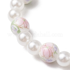 ABS Plastic Imitation Pearl Round Beads Stretch Bracelets for Women&nbsp;BJEW-JB11606-03