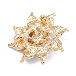 ラインストーンピン  衣類用合金ラペルピン  花  アクアマリン  43x42.5mm&nbsp;JEWB-I042-02KCG