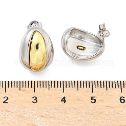 Brass Two Tone Stud Earrings for Women&nbsp;EJEW-U057-04G-B