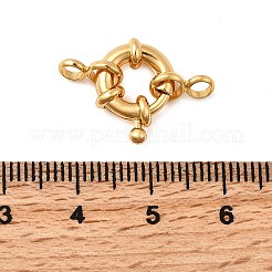真鍮のスプリングリングの留め金  ニッケルフリー  18KGP本金メッキ  15x11.5x4.5mm&nbsp;X-KK-D407-01G-B