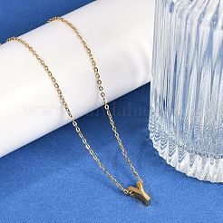 Ion Plating(IP) 304 Stainless Steel Pendant Necklaces&nbsp;NJEW-R050-01G-25
