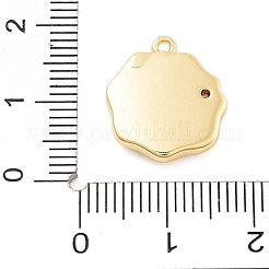 ラックメッキ真鍮チャーム  クリアキュービックジルコニア  月とバラ  18KGP本金メッキ  15.5x14.5x3mm  穴：1mm&nbsp;KK-L217-001G-03