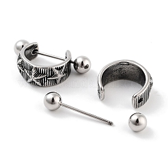 Star 316 Surgical Stainless Steel Shield Barbell Hoop Earrings&nbsp;EJEW-Z050-49AS