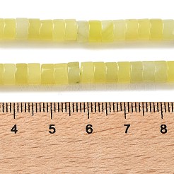 天然石レモンジェイド翡翠ビーズ連売り  ディスク  ヒシビーズ  6x3.5mm  穴：0.8mm  約113個/連  15.35''（39センチメートル）&nbsp;G-M420-A21-01