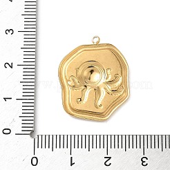 304 Stainless Steel Epoxy Resin with Natural Shell and Sequins Inside Pendants&nbsp;STAS-L026-17G-L04