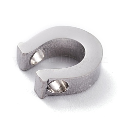変色しない304ステンレススチールチャーム  馬蹄  ステンレス鋼色  9x8x3mm  穴：1.8mm&nbsp;LS-STAS-O139-08P