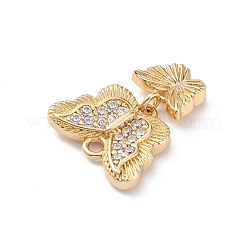 Rack Plating Brass Micro Pave Clear Cubic Zirconia Charms&nbsp;KK-L155-56G