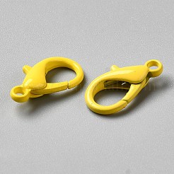 焼き付け塗装、亜鉛合金製ロブスタークラスプ  きいろ  16x9x4mm  穴：1.8mm&nbsp;FIND-WH0016-53A