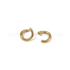 304ステンレススチールオープン丸カン  イオンプレーティング（ip）  ゴールドカラー  6x1mm  18ゲージ  内径：4mm&nbsp;X-STAS-Z137-01G-04