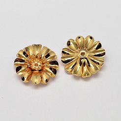 Flower Brass Bead Caps&nbsp;KK-L137-04G-NR