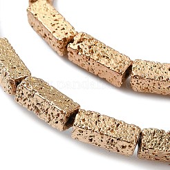 Electroplated Natural Lava Rock Beads Strands&nbsp;G-I360-K04-02