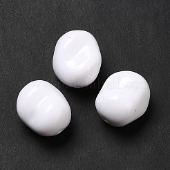 不透明なアクリルビーズ  ナゲット  ホワイト  16x14x11mm  穴：1.8mm  約333個/500g&nbsp;MACR-J123-05