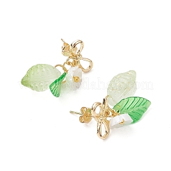 Alloy & Transparent Glass & Lampwork Stud Earrings&nbsp;EJEW-JE06322-02