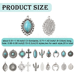 20Pcs 10 Styles Tibetan Style Alloy Pendants&nbsp;FIND-YW0005-61