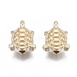 Absプラスチックビーズのめっき  カメ  ライトゴールドメッキ  9.5x8x4mm  穴：1.4mm&nbsp;KY-N007-84