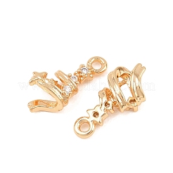 クリスマスブラスマイクロパヴェキュービックジルコニアペンダント  クリスマスツリーのチャーム  18KGP本金メッキ  14x7x4.5mm  穴：1.4mm&nbsp;KK-L261-15A-G01