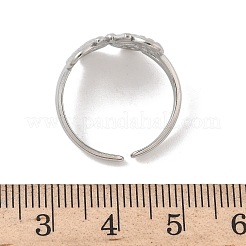 304 Stainless Steel Open Cuff Rings for Women&nbsp;RJEW-A079-02A-P