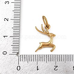 304ステンレスペンダント  丸カン付き  イオンプレーティング（ip）  鹿のチャーム  18KGP本金メッキ  16x11x2mm  穴：2.5x4.2mm&nbsp;STAS-A120-13G