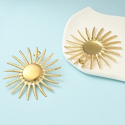 Ion Plating(IP) 304 Stainless Steel Flower Stud Earrings for Women&nbsp;EJEW-M089-09G