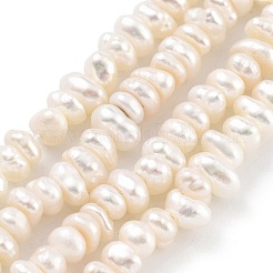 天然養殖淡水パールビーズ連売り  グレード3a+  ロンデル  ナバホホワイト  3~3.5mm  穴：0.6mm  約66個/連  7.09インチ（18cm）&nbsp;PEAR-C003-32B