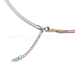 304 Stainless Steel Flat Snake Chain Necklace for Men Women&nbsp;NJEW-E093-02MC-03