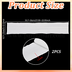 襟にはポリエステルリブ編みの伸縮性のある生地を使用  ホワイト  525~560x127~130x1.5mm&nbsp;DIY-WH0698-094C