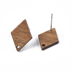 Walnut Wood Stud Earring Findings&nbsp;MAK-N033-005
