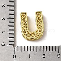 真鍮ビーズ  カドミウムフリー＆鉛フリー  クリアキュービックジルコニア  U字  20x16x5.5mm  穴：4.5x2.5mm&nbsp;KK-D098-04U-G