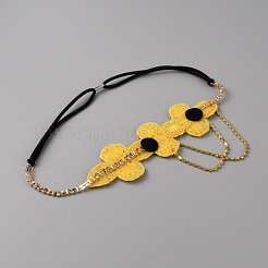 Pearl Rhinestone Beaded Elastic Headband&nbsp;OHAR-WH0021-14