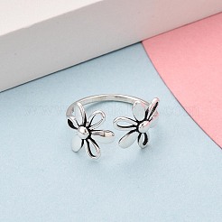 925 Sterling Silver Open Cuff Rings for Women&nbsp;STER-N016-135AS