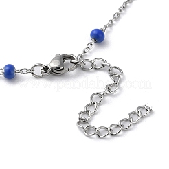 304 Stainless Steel with Enamel Satellite Chain Necklaces&nbsp;NJEW-G117-01P