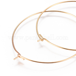 304ステンレススチールフープピアス金具  ワイングラスチャームのパーツ  ゴールドカラー  22ゲージ  39x0.6mm&nbsp;X-STAS-F227-54E-G